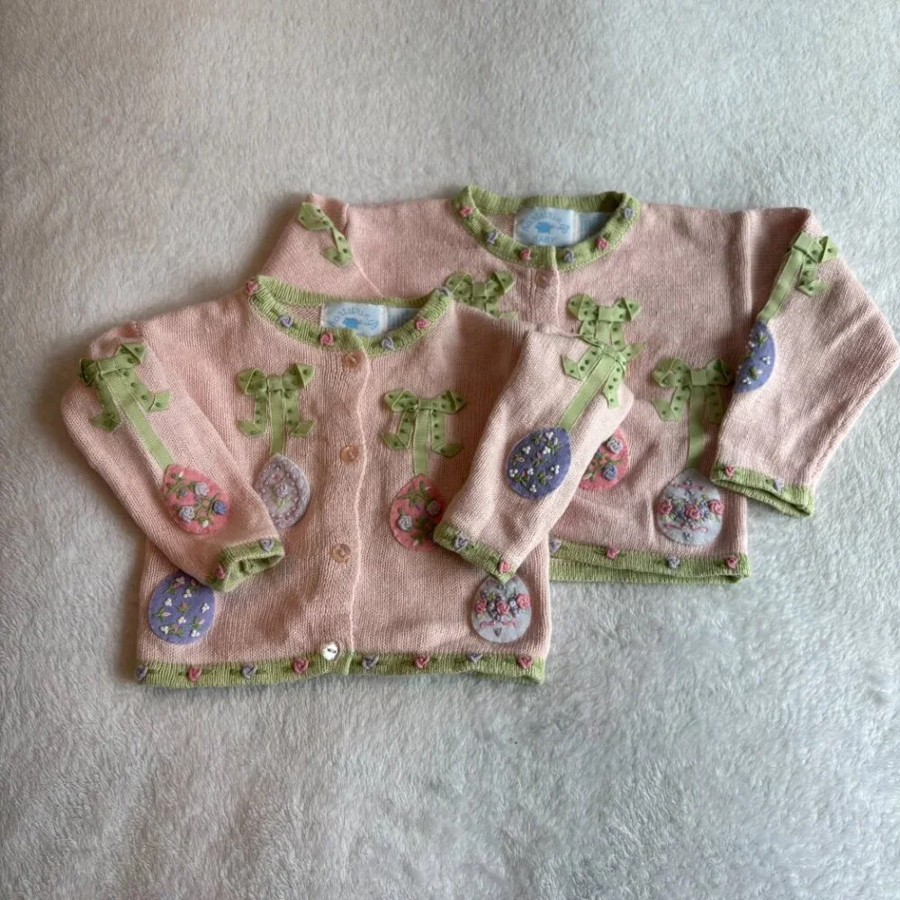 6-9mths - Infant EASTER Egg Knit Sweater - Vintage Hartstring - Picture 10 of 10